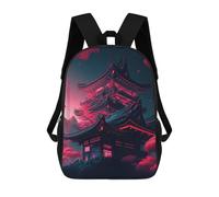 sinyumoney Mochilas Escolares Impresas En 3D Neon Pagoda Night Scene Mochilas De Moda Para Niños De Gran Capacidad Mochilas Escolares Para Niños Mochilas De Viaje 17inch