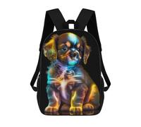sinyumoney Mochilas Escolares Impresas En 3D Neon Pup Portrait Mochilas De Moda Para Niños De Gran Capacidad Mochilas Escolares Para Niños Mochilas De Viaje 17inch