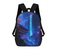 sinyumoney Mochilas Escolares Impresas En 3D Neon Sakura Waterfall Art Mochilas De Moda Para Niños De Gran Capacidad Mochilas Escolares Para Niños Mochilas De Viaje 17inch