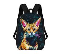 sinyumoney Mochilas Escolares Impresas En 3D Neon Serval Cat Mochilas De Moda Para Niños De Gran Capacidad Mochilas Escolares Para Niños Mochilas De Viaje 17inch
