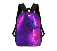 sinyumoney Mochilas Escolares Impresas En 3D Neon Wolf Portrait Mochilas De Moda Para Niños De Gran Capacidad Mochilas Escolares Para Niños Mochilas De Viaje 17inch