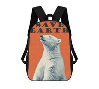 sinyumoney Mochilas Escolares Impresas En 3D Original Save Earth Polar Bear Mochilas De Moda Para Niños De Gran Capacidad Mochilas Escolares Para Niños Mochilas De Viaje 17inch