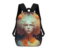 sinyumoney Mochilas Escolares Impresas En 3D Ornate Floral Fantasy Portrait Mochilas De Moda Para Niños De Gran Capacidad Mochilas Escolares Para Niños Mochilas De Viaje 17inch