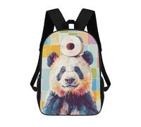sinyumoney Mochilas Escolares Impresas En 3D Panda with Toilet Paper on Head Mochilas De Moda Para Niños De Gran Capacidad Mochilas Escolares Para Niños Mochilas De Viaje 17inch