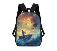 Sinyumoney Mochilas Escolares Impresas En 3D Para Niños, Gran Capacidad, Estilo De Tendencia, Escuela Y Viajes., Gigante Fish Catch, 17"