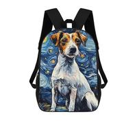 Sinyumoney Mochilas Escolares Impresas En 3D Para Niños, Gran Capacidad, Estilo De Tendencia, Escuela Y Viajes., Jack Russell Terrier Night, 17"