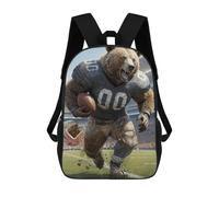 Sinyumoney Mochilas Escolares Impresas En 3D Para Niños, Gran Capacidad, Estilo De Tendencia, Escuela Y Viajes., Old School Grizzly Footballer, 17"
