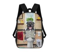 sinyumoney Mochilas Escolares Impresas En 3D Pitbull Dog Funny WC Mochilas De Moda Para Niños De Gran Capacidad Mochilas Escolares Para Niños Mochilas De Viaje 17inch