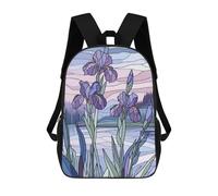 sinyumoney Mochilas Escolares Impresas En 3D Purple Irises Landscape Mochilas De Moda Para Niños De Gran Capacidad Mochilas Escolares Para Niños Mochilas De Viaje 17inch