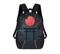 sinyumoney Mochilas Escolares Impresas En 3D Red Moon Torii Gate Mochilas De Moda Para Niños De Gran Capacidad Mochilas Escolares Para Niños Mochilas De Viaje 17inch