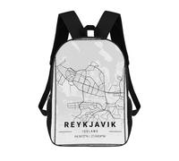sinyumoney Mochilas Escolares Impresas En 3D Reykjavik Light City Map Mochilas De Moda Para Niños De Gran Capacidad Mochilas Escolares Para Niños Mochilas De Viaje 17inch