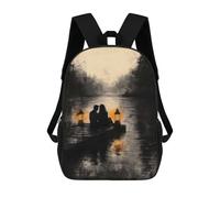 sinyumoney Mochilas Escolares Impresas En 3D Romantic Lake Sunset in Monochrome Style Mochilas De Moda Para Niños De Gran Capacidad Mochilas Escolares Para Niños Mochilas De Viaje 17inch