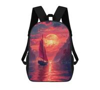 sinyumoney Mochilas Escolares Impresas En 3D Sailboat in A Sunset Mochilas De Moda Para Niños De Gran Capacidad Mochilas Escolares Para Niños Mochilas De Viaje 17inch