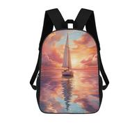 sinyumoney Mochilas Escolares Impresas En 3D Sailboat Sunset Painting Mochilas De Moda Para Niños De Gran Capacidad Mochilas Escolares Para Niños Mochilas De Viaje 17inch