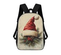 sinyumoney Mochilas Escolares Impresas En 3D Santa Hat On Pine Branch Mochilas De Moda Para Niños De Gran Capacidad Mochilas Escolares Para Niños Mochilas De Viaje 17inch