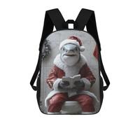sinyumoney Mochilas Escolares Impresas En 3D Shark Santa on Toilet Animal Mochilas De Moda Para Niños De Gran Capacidad Mochilas Escolares Para Niños Mochilas De Viaje 17inch