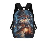 sinyumoney Mochilas Escolares Impresas En 3D Snowman with Lantern Mochilas De Moda Para Niños De Gran Capacidad Mochilas Escolares Para Niños Mochilas De Viaje 17inch