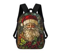 sinyumoney Mochilas Escolares Impresas En 3D Stained Glass Santa Claus Mochilas De Moda Para Niños De Gran Capacidad Mochilas Escolares Para Niños Mochilas De Viaje 17inch