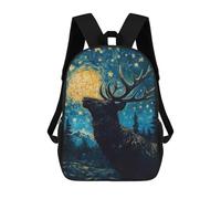sinyumoney Mochilas Escolares Impresas En 3D Starry Night Deer Mochilas De Moda Para Niños De Gran Capacidad Mochilas Escolares Para Niños Mochilas De Viaje 17inch