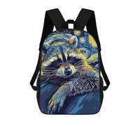 sinyumoney Mochilas Escolares Impresas En 3D Starry Night Raccoon Mochilas De Moda Para Niños De Gran Capacidad Mochilas Escolares Para Niños Mochilas De Viaje 17inch