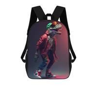 sinyumoney Mochilas Escolares Impresas En 3D Stylish Dinosaur in Urban Attire Mochilas De Moda Para Niños De Gran Capacidad Mochilas Escolares Para Niños Mochilas De Viaje 17inch
