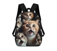 sinyumoney Mochilas Escolares Impresas En 3D Surprised Cats Compilation-1 Mochilas De Moda Para Niños De Gran Capacidad Mochilas Escolares Para Niños Mochilas De Viaje 17inch