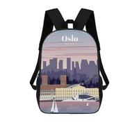 sinyumoney Mochilas Escolares Impresas En 3D Travel to Oslo Mochilas De Moda Para Niños De Gran Capacidad Mochilas Escolares Para Niños Mochilas De Viaje 17inch