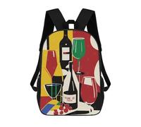 sinyumoney Mochilas Escolares Impresas En 3D Vigne De Cristal Wine Art Mochilas De Moda Para Niños De Gran Capacidad Mochilas Escolares Para Niños Mochilas De Viaje 17inch