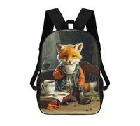 sinyumoney Mochilas Escolares Impresas En 3D Vintage Fox Cub Coffe Mochilas De Moda Para Niños De Gran Capacidad Mochilas Escolares Para Niños Mochilas De Viaje 17inch