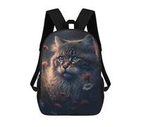 sinyumoney Mochilas Escolares Impresas En 3D Whiskered Whimsy A Feline Fantasy Mochilas De Moda Para Niños De Gran Capacidad Mochilas Escolares Para Niños Mochilas De Viaje 17inch