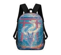 sinyumoney Mochilas Escolares Impresas En 3D White Kitsune Fox Spirit Mochilas De Moda Para Niños De Gran Capacidad Mochilas Escolares Para Niños Mochilas De Viaje 17inch