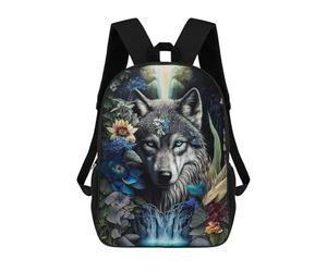 sinyumoney Mochilas Escolares Impresas En 3D Wolf in Mandala Jungle Mochilas De Moda Para Niños De Gran Capacidad Mochilas Escolares Para Niños Mochilas De Viaje 17inch