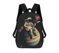 sinyumoney Mochilas Escolares Infantiles Impresas En 3D 17inch Astronaut Playing Guitar on Jupiter Mochila De Viaje Ligera Mochila Para Libros Niños Niños Niñas Mochila Escolar