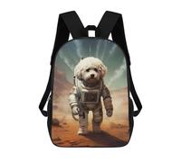 sinyumoney Mochilas Escolares Infantiles Impresas En 3D 17inch Bichon Frise Mars Mochila De Viaje Ligera Mochila Para Libros Niños Niños Niñas Mochila Escolar