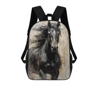 sinyumoney Mochilas Escolares Infantiles Impresas En 3D 17inch Black Horse Palette Mochila De Viaje Ligera Mochila Para Libros Niños Niños Niñas Mochila Escolar