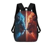 sinyumoney Mochilas Escolares Infantiles Impresas En 3D 17inch Blue Vs Red Lions Epic Battle Mochila De Viaje Ligera Mochila Para Libros Niños Niños Niñas Mochila Escolar