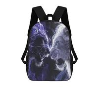 sinyumoney Mochilas Escolares Infantiles Impresas En 3D 17inch Blue Vs White Lion Art Print Mochila De Viaje Ligera Mochila Para Libros Niños Niños Niñas Mochila Escolar