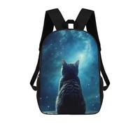 sinyumoney Mochilas Escolares Infantiles Impresas En 3D 17inch Cat Galaxy Mochila De Viaje Ligera Mochila Para Libros Niños Niños Niñas Mochila Escolar