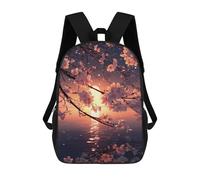 sinyumoney Mochilas Escolares Infantiles Impresas En 3D 17inch Cherry Blossom Sunset Mochila De Viaje Ligera Mochila Para Libros Niños Niños Niñas Mochila Escolar