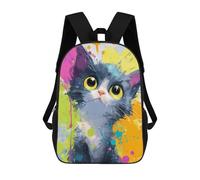 sinyumoney Mochilas Escolares Infantiles Impresas En 3D 17inch Colorful Abstract Cat Painting-3 Mochila De Viaje Ligera Mochila Para Libros Niños Niños Niñas Mochila Escolar