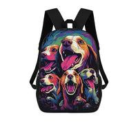 sinyumoney Mochilas Escolares Infantiles Impresas En 3D 17inch Colorful Beagle Compilation Mochila De Viaje Ligera Mochila Para Libros Niños Niños Niñas Mochila Escolar