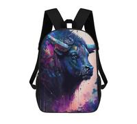 sinyumoney Mochilas Escolares Infantiles Impresas En 3D 17inch Colorful Bull Illustration Mochila De Viaje Ligera Mochila Para Libros Niños Niños Niñas Mochila Escolar