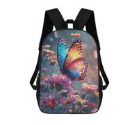 sinyumoney Mochilas Escolares Infantiles Impresas En 3D 17inch Colorful Butterfly Garden-3 Mochila De Viaje Ligera Mochila Para Libros Niños Niños Niñas Mochila Escolar