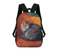 sinyumoney Mochilas Escolares Infantiles Impresas En 3D 17inch Colorful Cat on Couch Painting Mochila De Viaje Ligera Mochila Para Libros Niños Niños Niñas Mochila Escolar