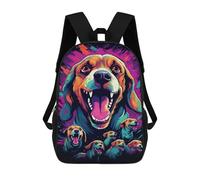 sinyumoney Mochilas Escolares Infantiles Impresas En 3D 17inch Colorful Dog Art Print-2 Mochila De Viaje Ligera Mochila Para Libros Niños Niños Niñas Mochila Escolar