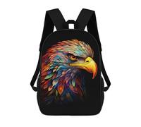 sinyumoney Mochilas Escolares Infantiles Impresas En 3D 17inch Colorful Eagle Art Print-3 Mochila De Viaje Ligera Mochila Para Libros Niños Niños Niñas Mochila Escolar