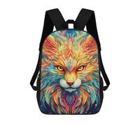 sinyumoney Mochilas Escolares Infantiles Impresas En 3D 17inch Colorful Fox Art Print-2 Mochila De Viaje Ligera Mochila Para Libros Niños Niños Niñas Mochila Escolar