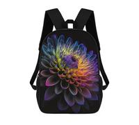 sinyumoney Mochilas Escolares Infantiles Impresas En 3D 17inch Colorful Glowing Flower Art Mochila De Viaje Ligera Mochila Para Libros Niños Niños Niñas Mochila Escolar