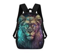 sinyumoney Mochilas Escolares Infantiles Impresas En 3D 17inch Colorful Lion with Glasses Art Print -2 Mochila De Viaje Ligera Mochila Para Libros Niños Niños Niñas Mochila Escolar