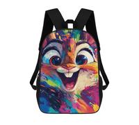 sinyumoney Mochilas Escolares Infantiles Impresas En 3D 17inch Colorful Rabbit Art Print-4 Mochila De Viaje Ligera Mochila Para Libros Niños Niños Niñas Mochila Escolar
